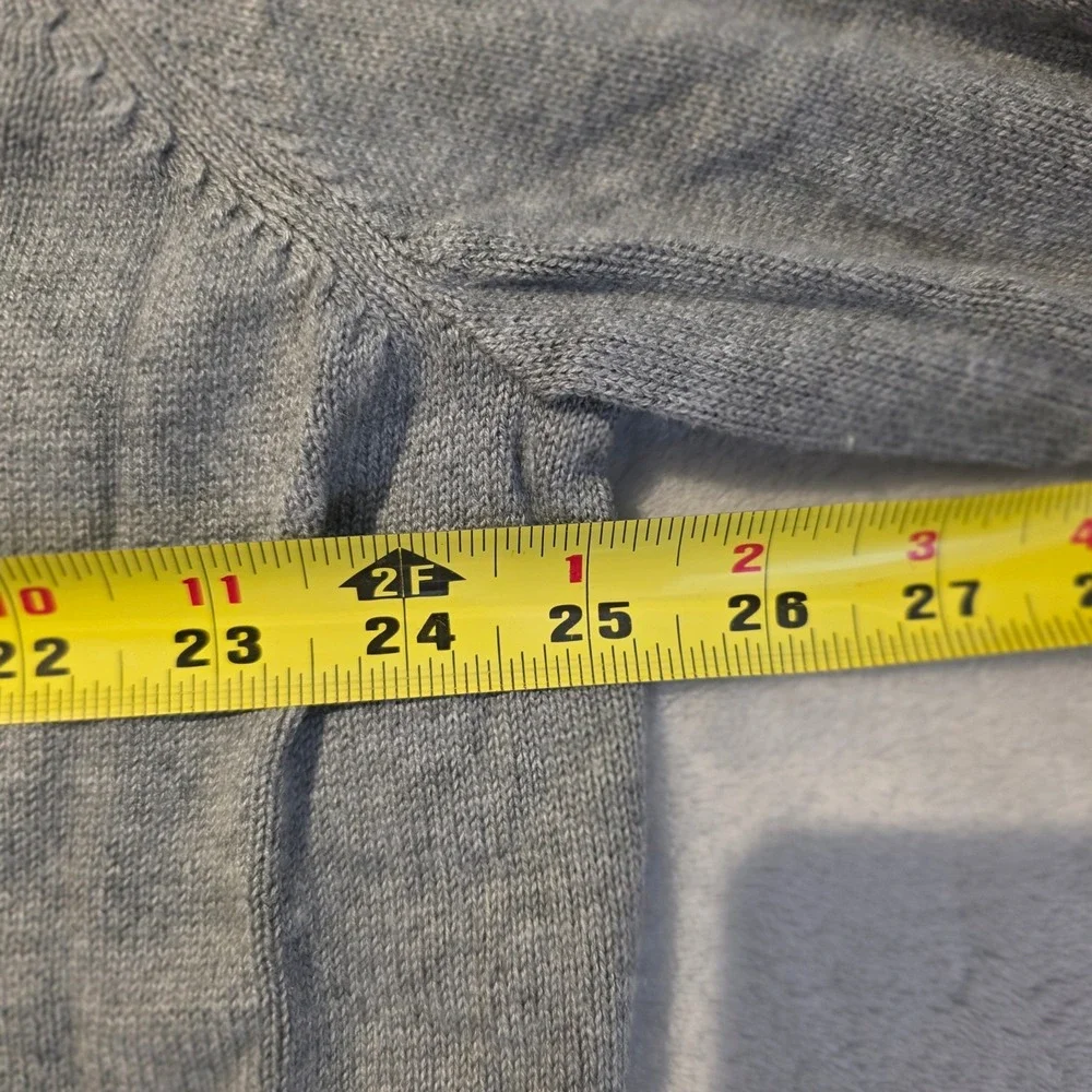 Lands‎ End Outfitters Mens Gray Shawl Collar Sweater XXL Button Neck Pullover